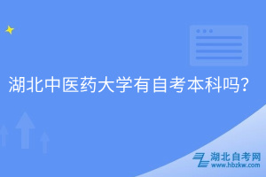 湖北中醫(yī)藥大學有自考本科嗎？