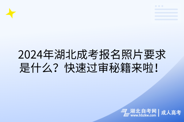 2024年湖北成考報(bào)名照片要求是什么？快速過(guò)審秘籍來(lái)啦！