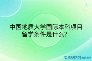 中國地質(zhì)大學(xué)國際本科項(xiàng)目留學(xué)條件是什么？