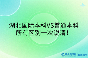 湖北國(guó)際本科VS普通本科，所有區(qū)別一次說清！