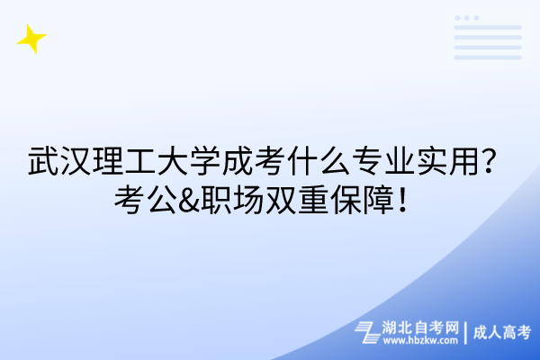 武漢理工大學(xué)成考什么專業(yè)實用？考公&職場雙重保障！