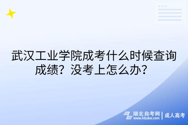 武漢工業(yè)學(xué)院成考什么時候查詢成績？沒考上怎么辦？