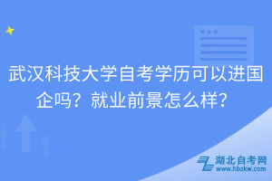武漢科技大學自考學歷可以進國企嗎？就業(yè)前景怎么樣？