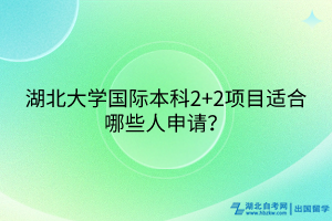 湖北大學國際本科2+2項目適合哪些人申請？