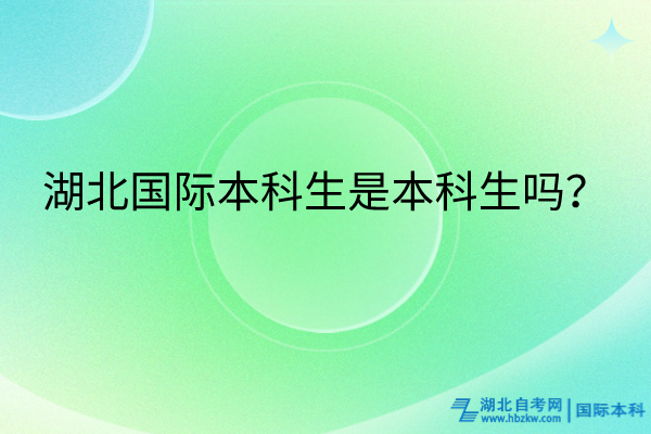 湖北國(guó)際本科生是本科生嗎？