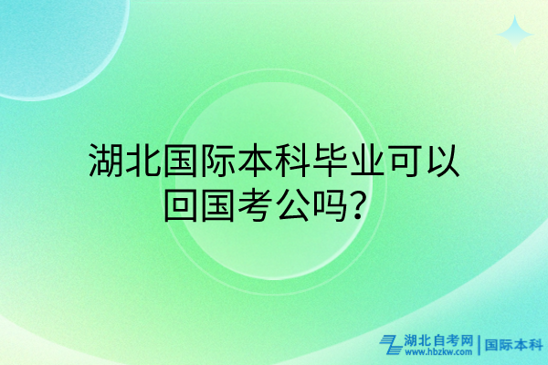 湖北國(guó)際本科畢業(yè)可以回國(guó)考公嗎？