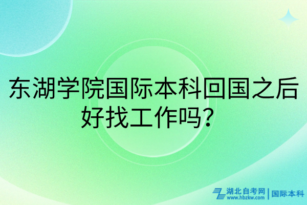 東湖學(xué)院國(guó)際本科回國(guó)之后好找工作嗎？