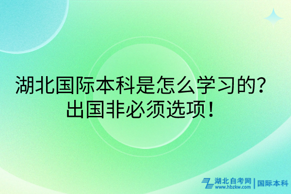 湖北國(guó)際本科是怎么學(xué)習(xí)的？出國(guó)非必須選項(xiàng)！