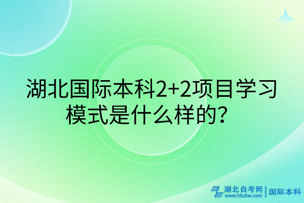 湖北國際本科2+2項(xiàng)目學(xué)習(xí)模式是什么樣的？