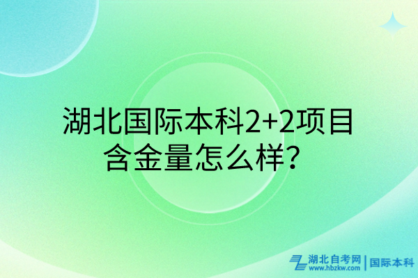 湖北國際本科2+2項目含金量咋樣？