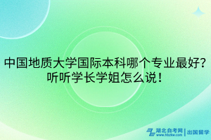 中國地質大學國際本科哪個專業(yè)最好？聽聽學長學姐怎么說！