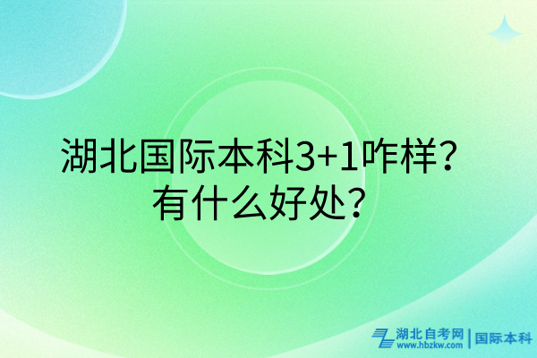 湖北國際本科3+1咋樣？有什么好處？