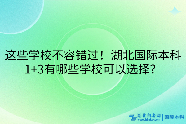 這些學(xué)校不容錯過！湖北國際本科1+3有哪些學(xué)?？梢赃x擇？