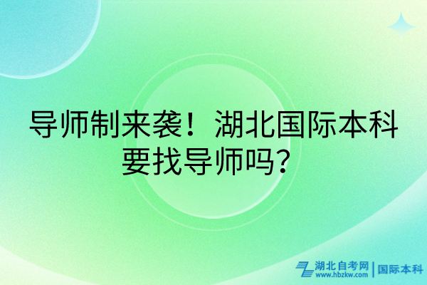 導(dǎo)師制來襲！湖北國(guó)際本科要找導(dǎo)師嗎？