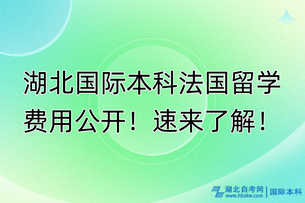 湖北國(guó)際本科法國(guó)費(fèi)用公開(kāi)！速來(lái)了解！