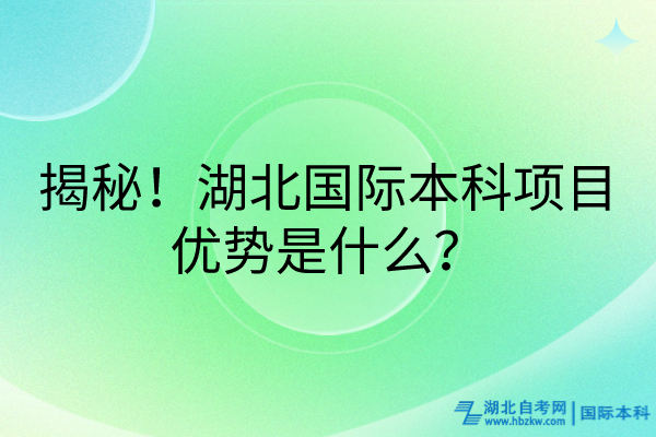 揭秘！湖北國際本科項(xiàng)目優(yōu)勢是什么？