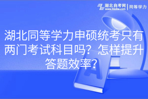 湖北同等學(xué)力申碩統(tǒng)考只有兩門考試科目嗎？怎樣提升答題效率？