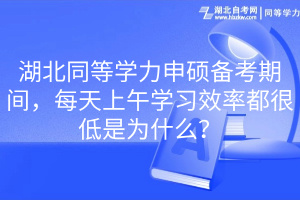 湖北同等學(xué)力申碩備考期間，每天上午學(xué)習效率都很低是為什么？