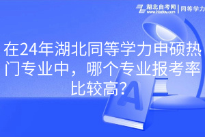 在24年湖北同等學(xué)力申碩熱門(mén)專業(yè)中，哪個(gè)專業(yè)報(bào)考率比較高？