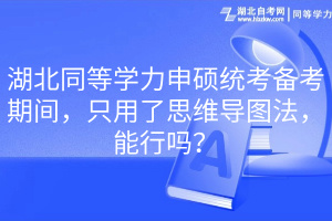 湖北同等學力申碩統(tǒng)考備考期間，只用了思維導圖法，能行嗎？