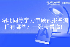 湖北同等學(xué)力申碩預(yù)報(bào)名流程有哪些？一張表看懂！