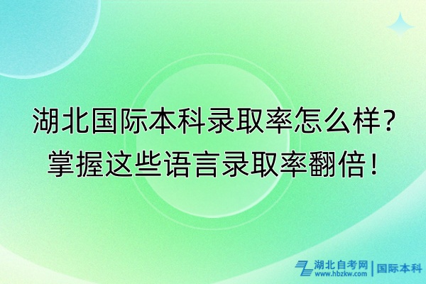 湖北國際本科錄取率怎么樣？掌握這些語言錄取率翻倍！