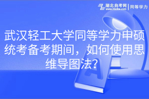 武漢輕工大學同等學力申碩統(tǒng)考備考期間，如何使用思維導圖法？