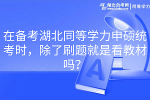 在備考湖北同等學(xué)力申碩統(tǒng)考時(shí)，除了刷題就是看教材嗎？