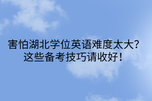 害怕湖北學(xué)位英語難度太大？這些備考技巧請收好！