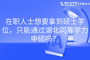 在職人士想要拿到碩士學(xué)位，只能通過湖北同等學(xué)力申碩嗎？