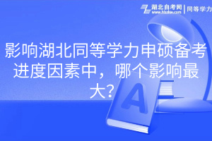 影響湖北同等學(xué)力申碩備考進度因素中，哪個影響最大？