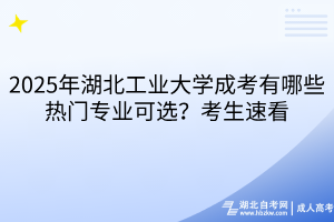 2025年湖北工業(yè)大學(xué)成考有哪些熱門專業(yè)可選？考生速看