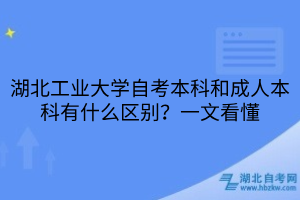 湖北工業(yè)大學(xué)自考本科和成人本科有什么區(qū)別？一文看懂