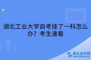 湖北工業(yè)大學(xué)自考掛了一科怎么辦？考生速看