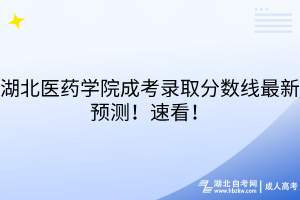 湖北醫(yī)藥學(xué)院成考錄取分?jǐn)?shù)線最新預(yù)測！速看！