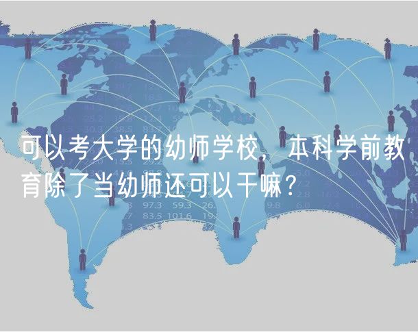可以考大學的幼師學校，本科學前教育除了當幼師還可以干嘛？