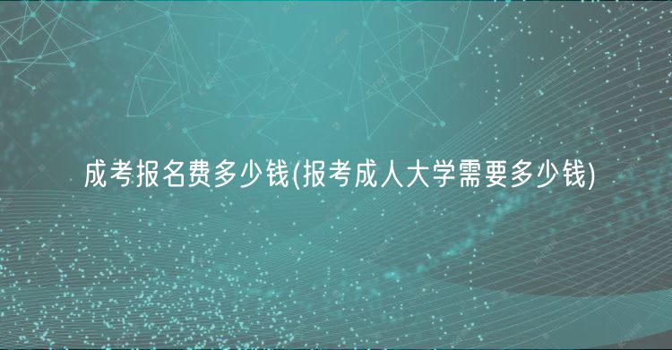 成考報(bào)名費(fèi)多少錢(qián)(報(bào)考成人大學(xué)需要多少錢(qián))