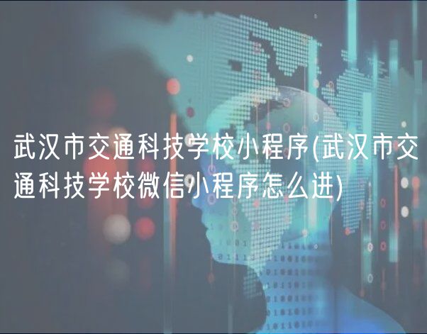 武漢市交通科技學校小程序(武漢市交通科技學校微信小程序怎么進)