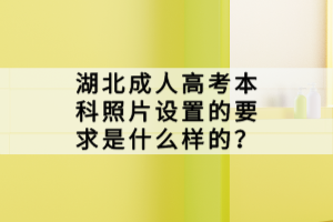 湖北成人高考本科照片設(shè)置的要求是什么樣的？