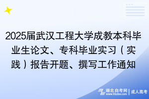 2025屆武漢工程大學(xué)成教本科畢業(yè)生論文、?？飘厴I(yè)實(shí)習(xí)（實(shí)踐）報(bào)告開題、撰寫工作通知