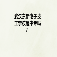 武漢東新電子技工學(xué)校是中專嗎？