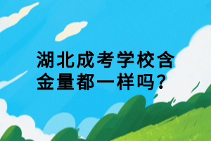 湖北成考學(xué)校含金量都一樣嗎？