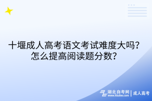 十堰成人高考語(yǔ)文考試難度大嗎？怎么提高閱讀題分?jǐn)?shù)？