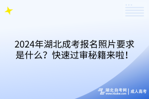 2024年湖北成考報(bào)名照片要求是什么？快速過(guò)審秘籍來(lái)啦！