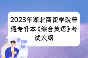 2023年湖北商貿(mào)學(xué)院普通專升本《綜合英語》考試大綱