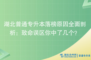 湖北普通專升本落榜原因全面剖析：致命誤區(qū)你中了幾個？