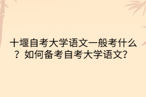 十堰自考大學語文一般考什么？如何備考自考大學語文？