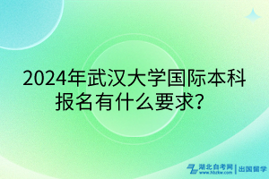 2024年武漢大學(xué)國際本科報名有什么要求？