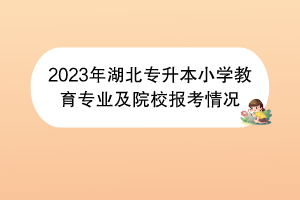 2023年湖北專(zhuān)升本小學(xué)教育專(zhuān)業(yè)及院校報(bào)考情況