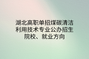 湖北高職單招煤碳清潔利用技術(shù)專業(yè)公辦招生院校、就業(yè)方向